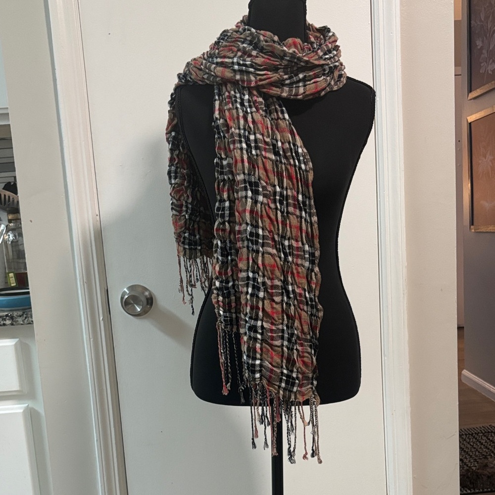 Celtic Plaid Fringe Scarf Made in Scotland. One of a kind.